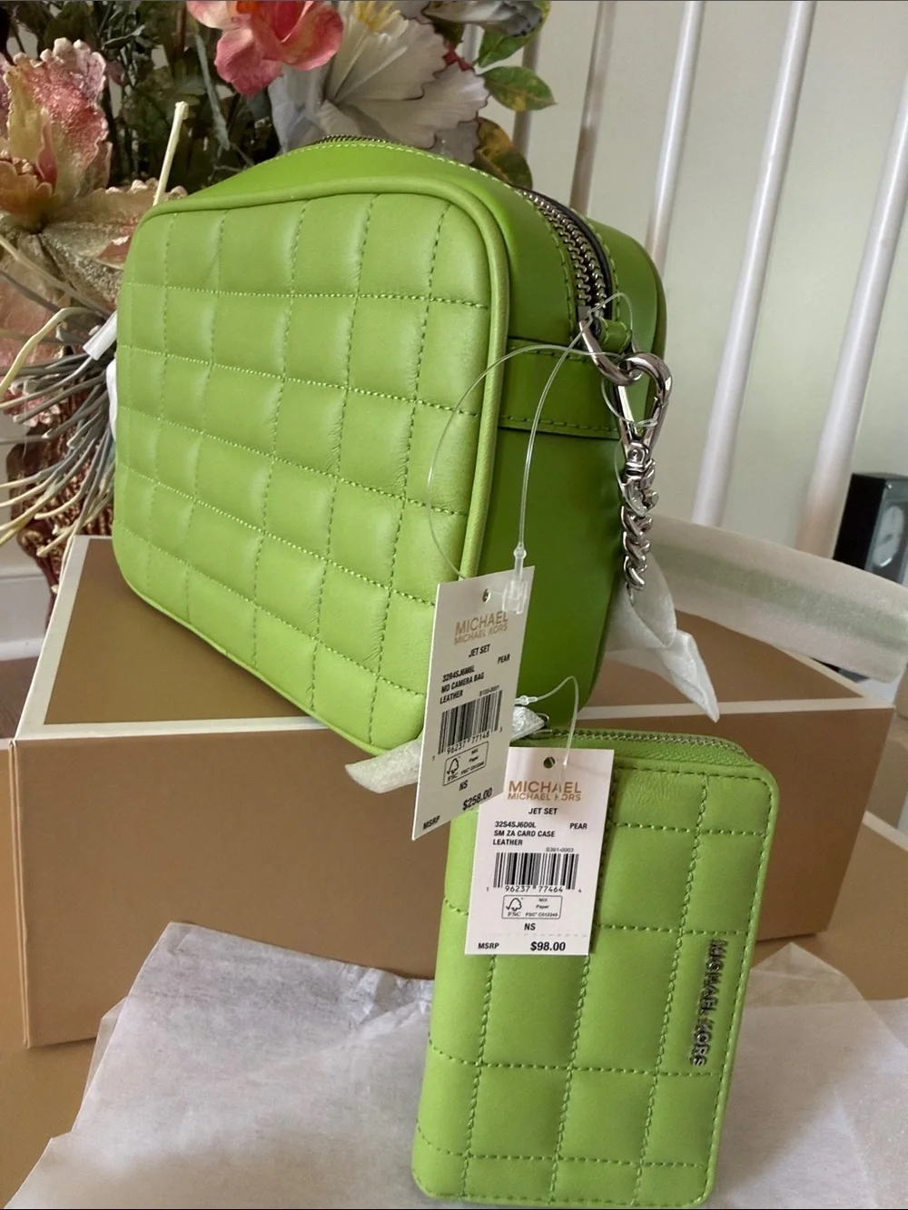 Michael Kors Jet Set Crossbody Come With Wallet 8.5x6 5x3.5
